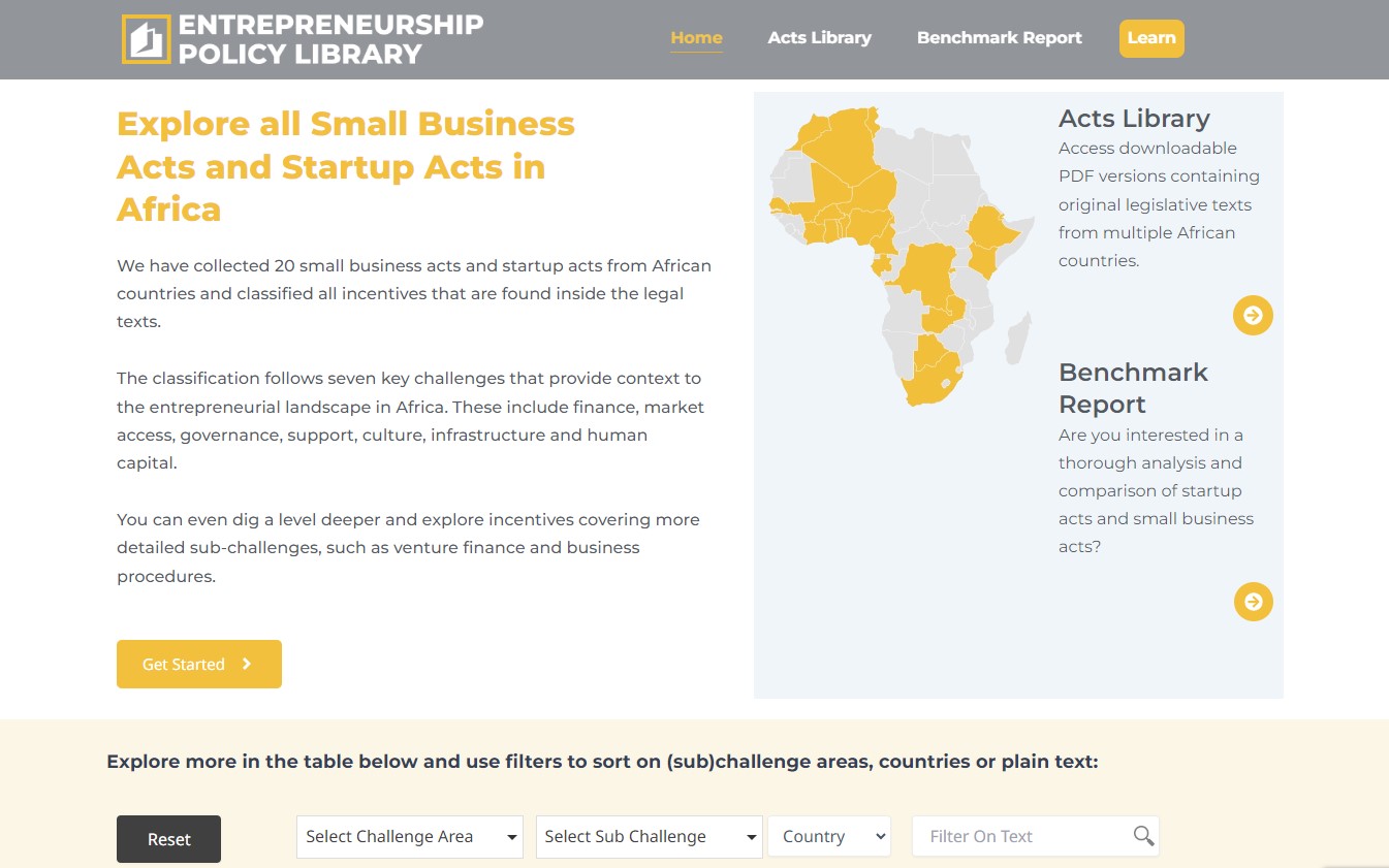 Policy Library of Startup Acts and SBAs